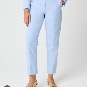 J Crew Linen born sailor pant with gold button detail pants